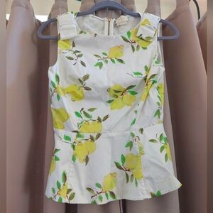 Kate Spade Peplum Lemon Top